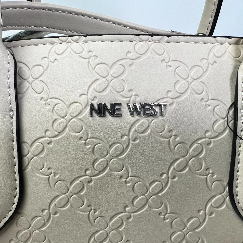New Nine West Women's Allyce Signature Shoulder Bag, Handbag, Purse Jet Beige - Picture 10 of 10